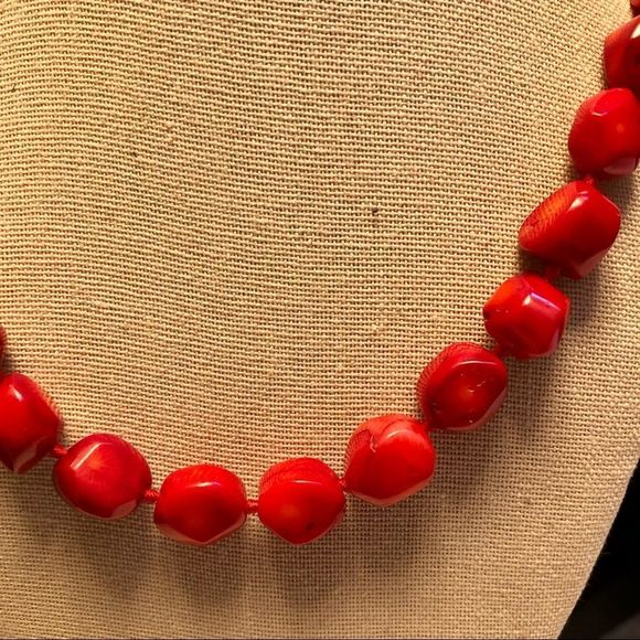 Sterling Silver Hand Knotted Coral Necklace - Picture 7 of 8